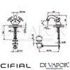 Cifial 31003MW.U Brookhaven Cross Mono Basin Mixer Tap Dimensions